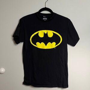 Batman Logo Black Short Sleeve T-Shirt 100% Cotton DC Comics S Small